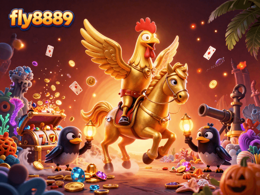 Experience the thrill of slots and jackpots with fly8889 in a vibrant casino scene.