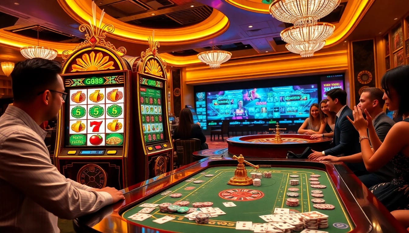 Experience the thrill of gg88 slot gameplay with vibrant machines and luxurious casino ambiance.