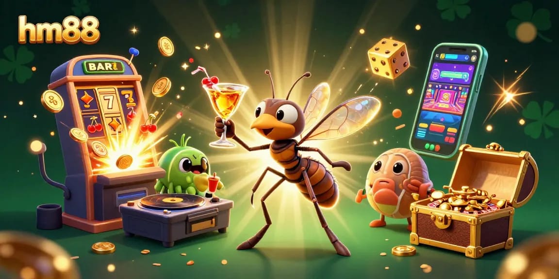 Experience vibrant gameplay with hm88's unique casino mascot and fantasy elements.
