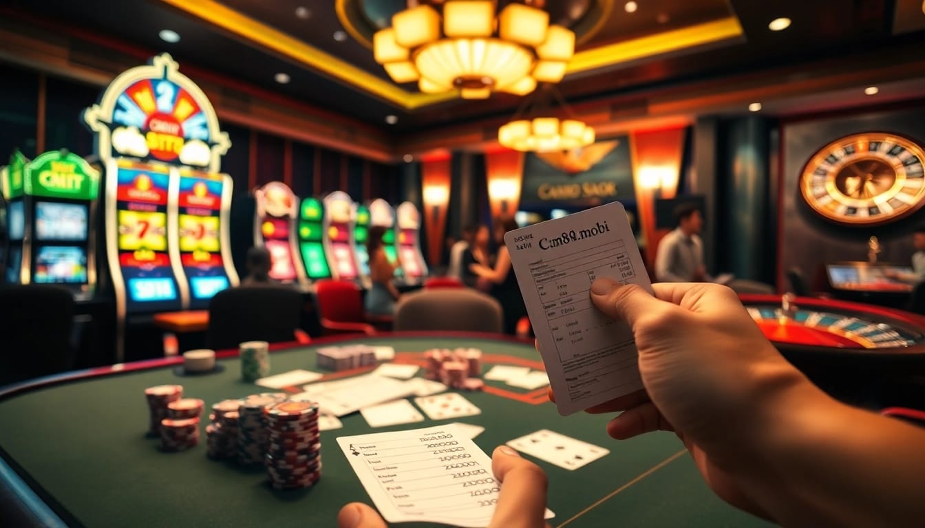 Exciting gaming atmosphere at cm88.mobi casino with vibrant tables and roulette wheel.