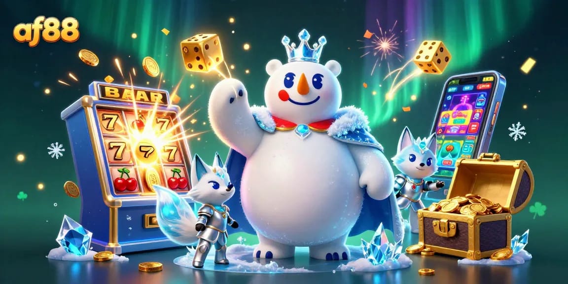 Spin the reels with af88's captivating slot adventure featuring striking characters and elements.