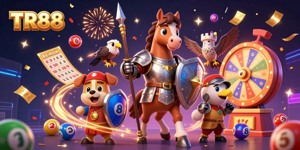 Experience TR88's dynamic gaming excitement with colorful lottery elements and a medieval theme.