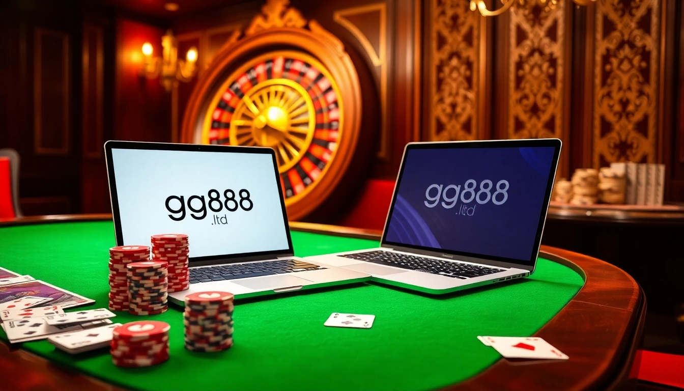 Experience thrilling wins at gg88.ltd with luxury casino elements and vibrant gaming setups.