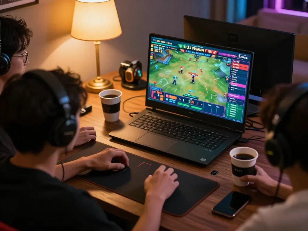 Engaging in đá gà trực tiếp from home, players enjoy live streaming of exciting matches with laptop and cozy setup.
