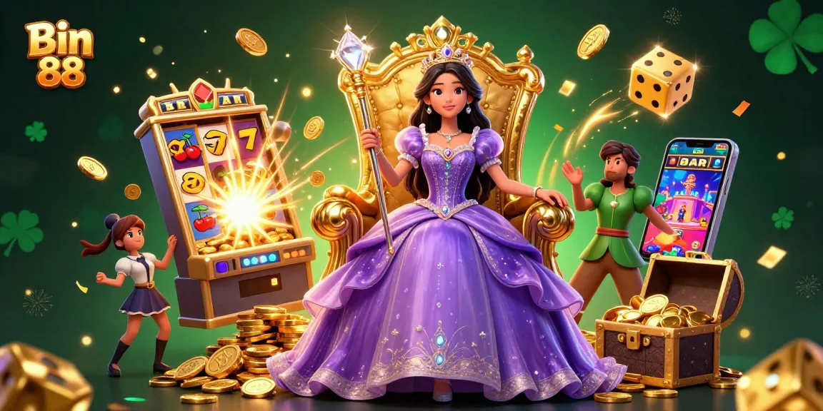 Experience the thrill of Bin 88 with vibrant slot machines and luxurious casino elements.