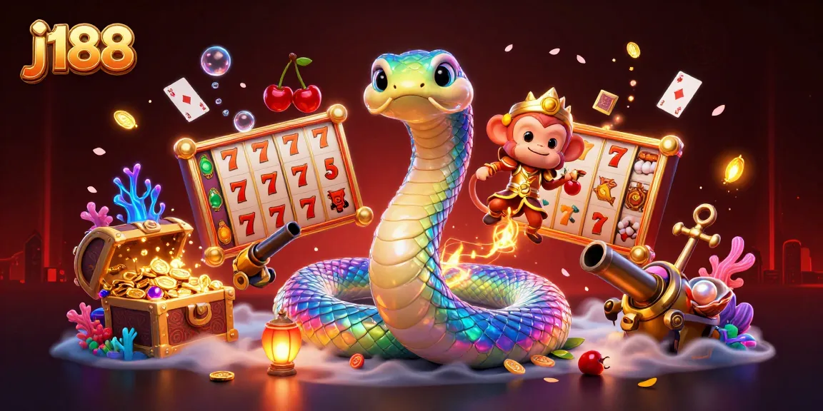 Engage in thrilling j188 slots with vibrant characters and dynamic casino elements.