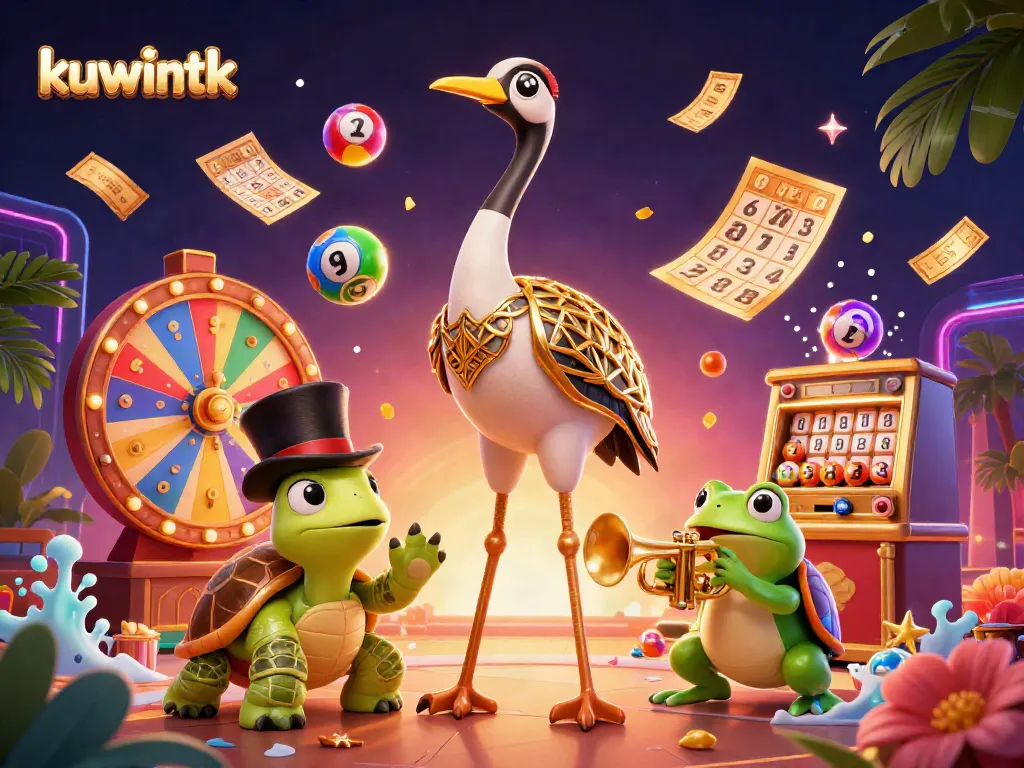 Engage in thrilling moments at kuwintk, featuring colorful lottery elements and dynamic gaming characters.