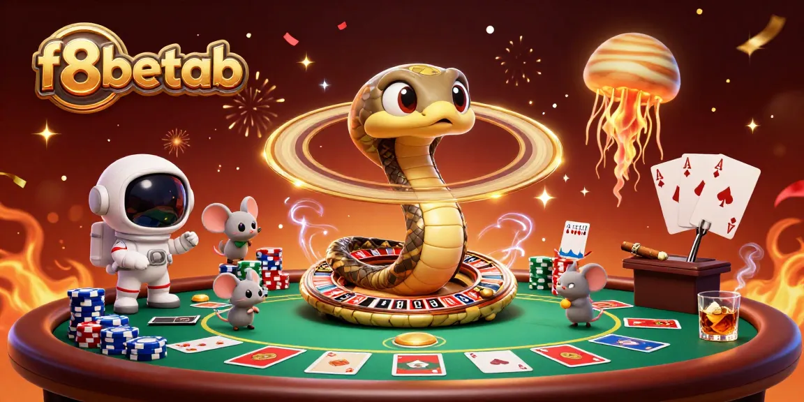 Experience thrilling action at f8betab's cosmic roulette with galactic characters and vibrant casino elements.