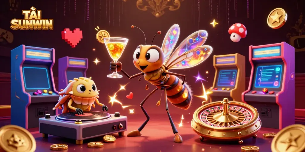 Experience the vibrant world of casino gaming with TẢI SUNWIN, showcasing unique gaming elements and characters.