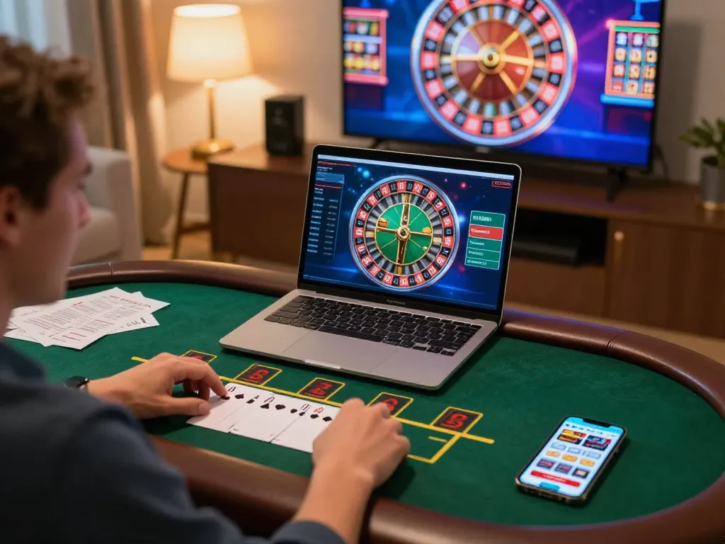 Engaging in live dealer blackjack at home while using the XX88 casino app.