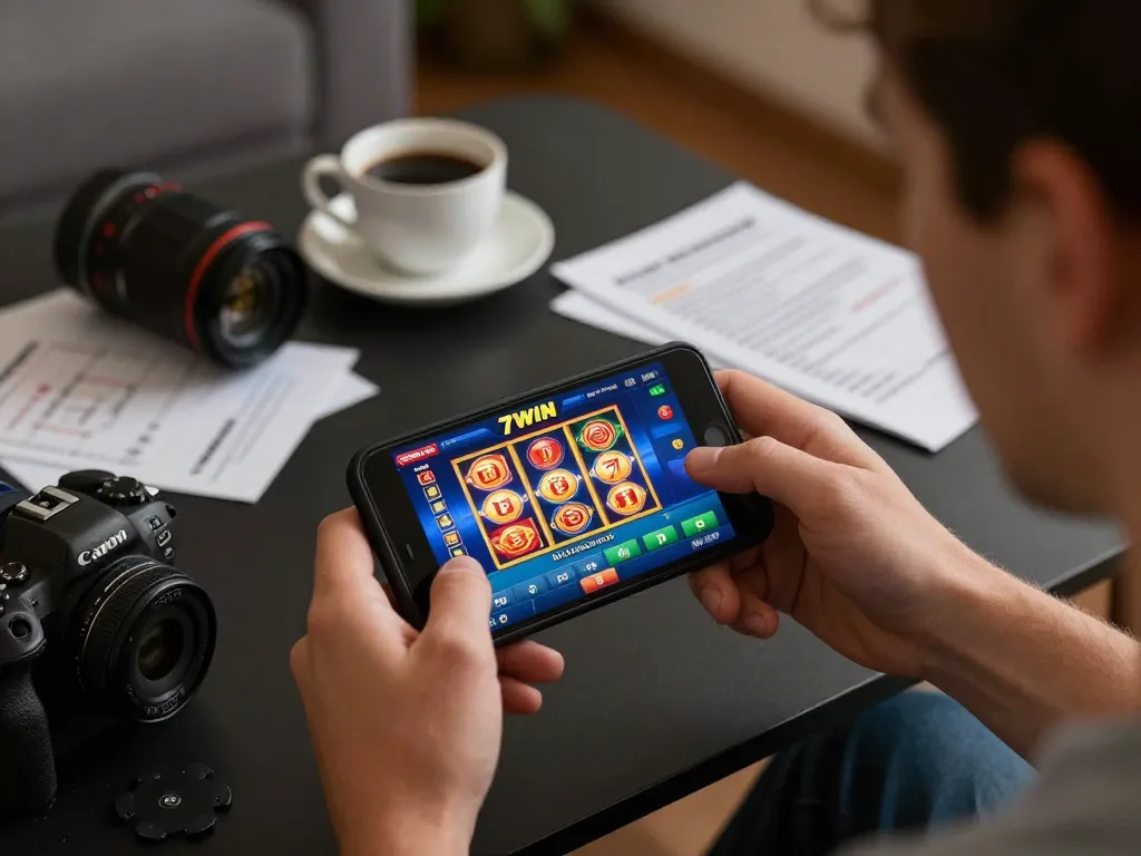 Engaging gameplay on 77WIN's app while enjoying cozy home comforts.