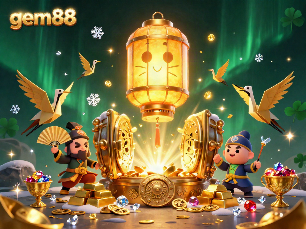 Experience thrilling gameplay with gem88, highlighted by vibrant characters and casino treasures.