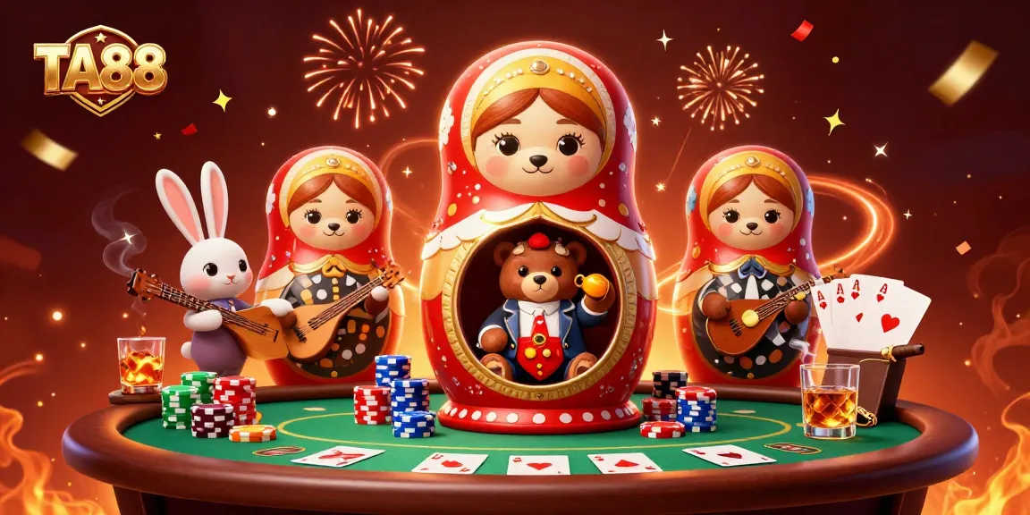 Witness the vibrant energy of TA88 with immersive casino scenes featuring charming characters.