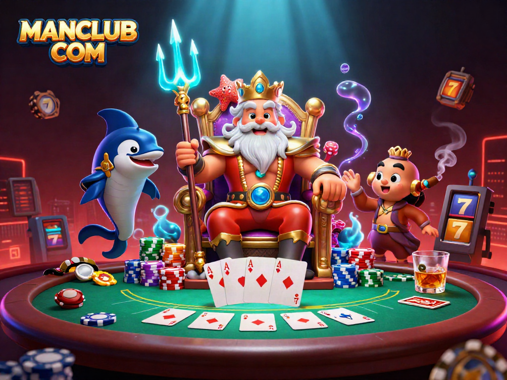 Engage in top-tier gambling experience with MANCLUB COM featuring vibrant casino activities and 3D characters!