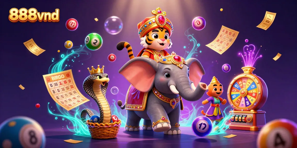 Experience the excitement of 888vnd with vibrant lottery elements and a royal casino theme.