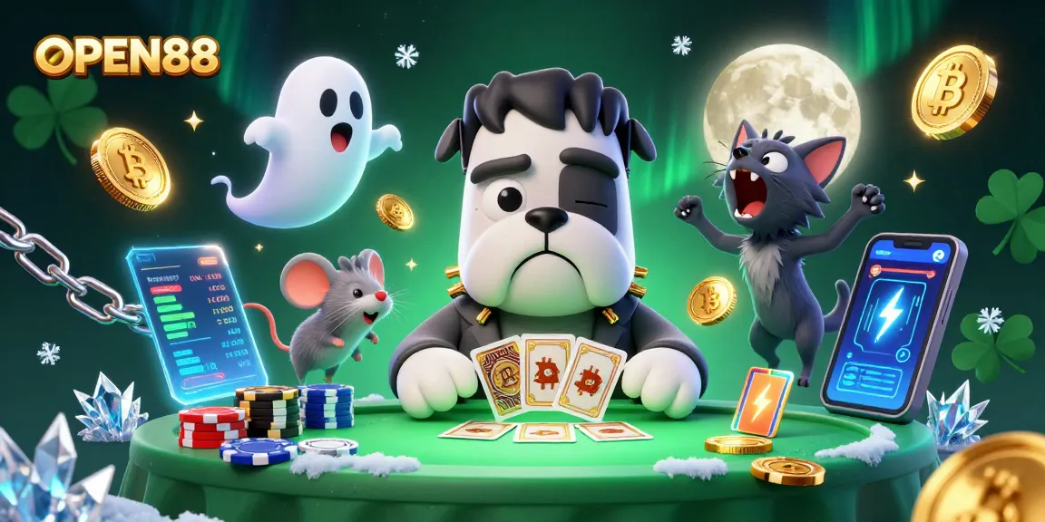 Join the fun with OPEN88 as the Frankenstein bulldog dealer and friends bring excitement to your gaming!