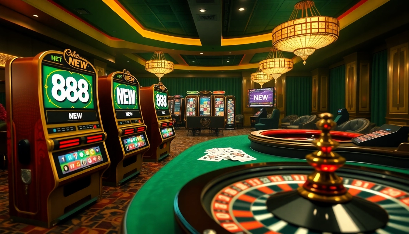 Experience the thrill of 888 NEW with vibrant casino games and exciting gambling visuals.