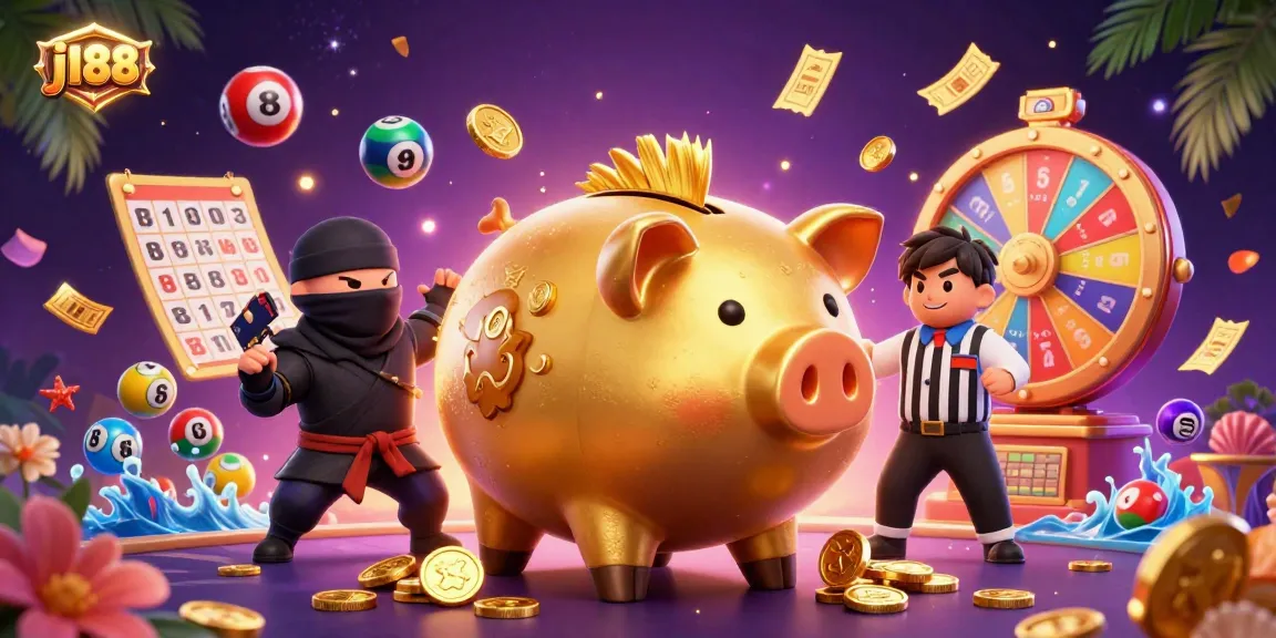 Engage in a thrilling j188 casino adventure with an illustrated scene of vibrant games and whimsical characters.