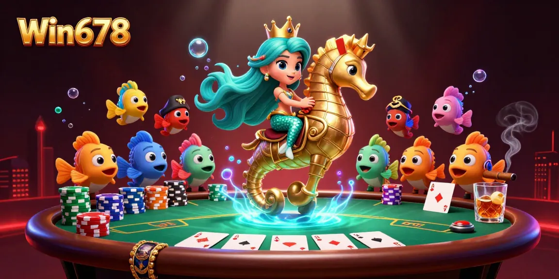 Win678 invites players to experience vibrant 3D casino adventures with a mermaid theme.